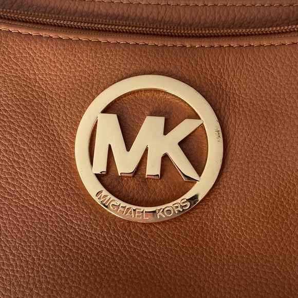 Michael Kors Cognac Leather Fulton Crossbody Bag - Picture 2 of 5